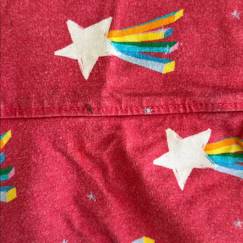 Hanna Andersson red/Pink Shooting Star Dress, two-tiered ruffles, size 4 - Picture 6 of 10